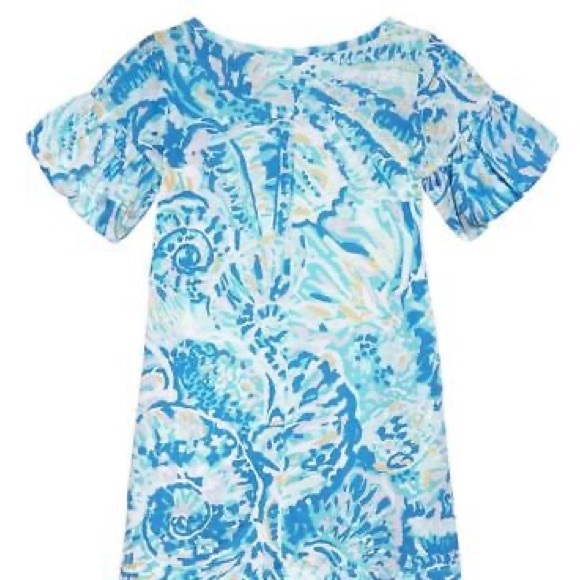 Lilly Pulitzer GIRLS MINI LINDELL DRESS Bennet Blue Salty Size 6/7 - Picture 2 of 6